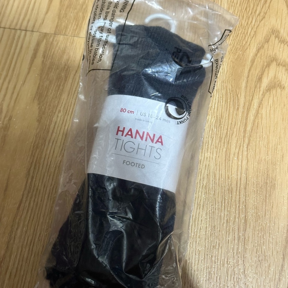 Hanna Andersson footed tights 18-24 months black brand new anderson